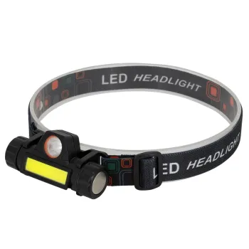 GLOBOSTAR® HEADLAMP 79064 Φακός Κεφαλής LED 25W 2500lm 15~120° DC 5V με USB-C με Επαναφορτιζόμενη Μπαταρία Li-ion 3.7V 1x14500 400mAh Αδιάβροχο IP54 Ψυχρό Λευκό 6000K - CREE XML2-T6 & COB Chip - Μ8.2 x Π2.5 x Υ4cm - 1 Χρόνο Εγγύηση