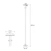 GLOBOSTAR® HELIOS-280 GLB-000-0001 Μεταλλικός Γαλβανισμένος Στύλος Φωτισμού για Φωτοβολταϊκό Προβολέα Εξωτερικού Χώρου - Ασημί Γαλβανιζέ - Μ35 × Π25 × Υ280cm
