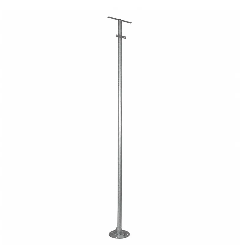 GLOBOSTAR® HELIOS-280 GLB-000-0001 Μεταλλικός Γαλβανισμένος Στύλος Φωτισμού για Φωτοβολταϊκό Προβολέα Εξωτερικού Χώρου - Ασημί Γαλβανιζέ - Μ35 × Π25 × Υ280cm