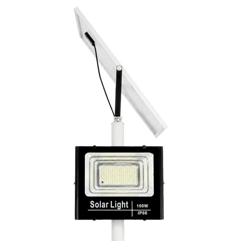 GLOBOSTAR® HELIOS-280 GLB-000-0004 Μεταλλικός Γαλβανισμένος Στύλος Φωτισμού για Φωτοβολταϊκό Προβολέα Εξωτερικού Χώρου - RAL 9016 Λευκό Ματ - Μ35 × Π25 × Υ280cm