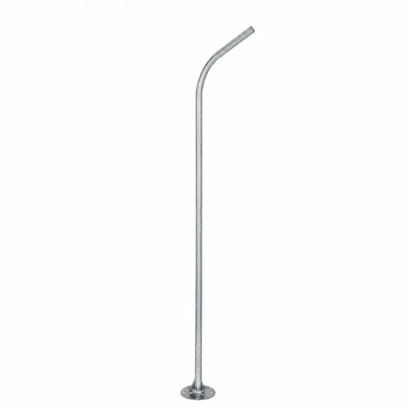 GLOBOSTAR® URBANO-280 GLB-000-0007 Μεταλλικός Γαλβανισμένος Στύλος Φωτισμού για Φωτοβολταϊκό Φωτιστικό Δρόμου Εξωτερικού Χώρου - Ασημί Γαλβανιζέ - Μ84 x Π25 x Υ280cm