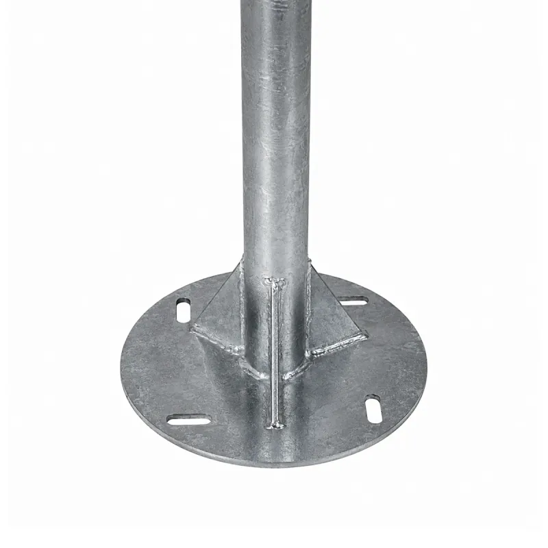 GLOBOSTAR® URBANO-280 GLB-000-0007 Μεταλλικός Γαλβανισμένος Στύλος Φωτισμού για Φωτοβολταϊκό Φωτιστικό Δρόμου Εξωτερικού Χώρου - Ασημί Γαλβανιζέ - Μ84 x Π25 x Υ280cm