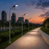 GLOBOSTAR® URBANO-280 GLB-000-0007 Μεταλλικός Γαλβανισμένος Στύλος Φωτισμού για Φωτοβολταϊκό Φωτιστικό Δρόμου Εξωτερικού Χώρου - Ασημί Γαλβανιζέ - Μ84 x Π25 x Υ280cm