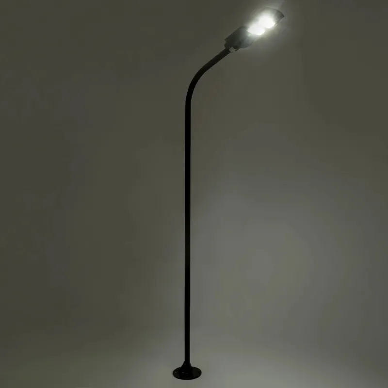 GLOBOSTAR® URBANO-280 GLB-000-0008 Μεταλλικός Γαλβανισμένος Στύλος Φωτισμού για Φωτοβολταϊκό Φωτιστικό Δρόμου Εξωτερικού Χώρου - RAL 9005 Μαύρο Ματ - Μ84 x Π25 x Υ280cm