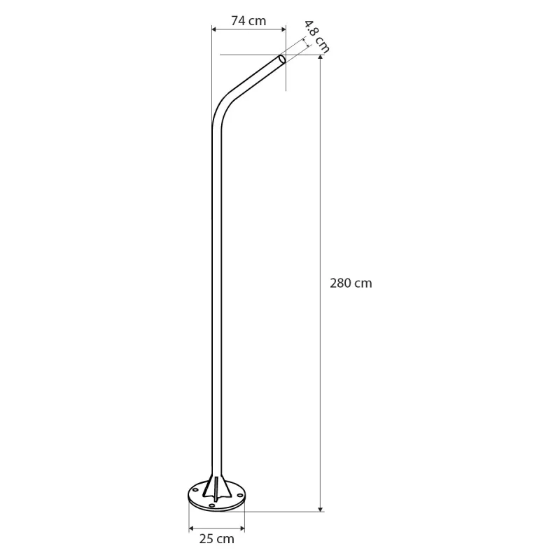 GLOBOSTAR® URBANO-280 GLB-000-0011 Μεταλλικός Γαλβανισμένος Στύλος Φωτισμού για Φωτοβολταϊκό Φωτιστικό Δρόμου Εξωτερικού Χώρου - RAL 8004 Corten Καφε Ματ - Μ84 x Π25 x Υ280cm