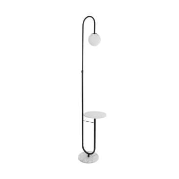 kelvo® CORDELIA KLV-102-0005 Επιδαπέδιο Φωτιστικό για Λάμπα με Ντουί 1 x E27 AC 220-240V IP20 - Μαύρο Ματ & Λευκό - Μ30 x Π34 x Υ180cm