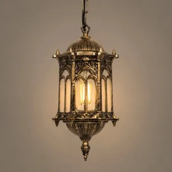 GLOBOSTAR® DARCY 00656 Vintage Κρεμαστό Φωτιστικό Οροφής με Ντουί 1 x E27 AC 220-240V IP20 - Μπρούτζινο - Μ15.5 x Π15.5 x Υ32.5cm