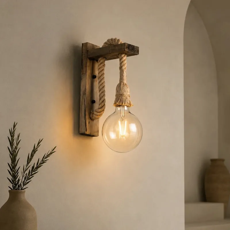 GLOBOSTAR® KENSI 00883 Boho Φωτιστικό Τοίχου - Απλίκα με Ντουί 1 x E27 AC 220-240V IP20 - Καφέ & Μπεζ - Μ7 x Π18 x Υ30cm GLOBOSTAR® KENSI 00883 Boho Φωτιστικό Τοίχου - Απλίκα με Ντουί 1 x E27 AC 220-240V IP20 - Καφέ & Μπεζ - Μ7 x Π18 x Υ30cm