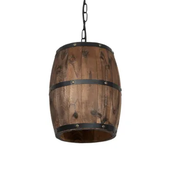 GLOBOSTAR® BARREL 00890 Vintage Κρεμαστό Φωτιστικό Οροφής με Ντουί 1 x E27 AC 220-240V IP20 - Kαφέ - Μ24 x Π24 x Υ30cm