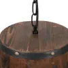 GLOBOSTAR® BARREL 00890 Vintage Κρεμαστό Φωτιστικό Οροφής με Ντουί 1 x E27 AC 220-240V IP20 - Kαφέ - Μ24 x Π24 x Υ30cm