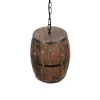 GLOBOSTAR® BARREL 00890 Vintage Κρεμαστό Φωτιστικό Οροφής με Ντουί 1 x E27 AC 220-240V IP20 - Kαφέ - Μ24 x Π24 x Υ30cm
