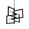 GLOBOSTAR® LOOP 00904 Μοντέρνο Κρεμαστό Φωτιστικό Οροφής με Ντουί 4 x E27 AC 220-240V IP20 - Μαύρο - Μ52 x Π52 x Υ45cm