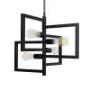 GLOBOSTAR® LOOP 00904 Μοντέρνο Κρεμαστό Φωτιστικό Οροφής με Ντουί 4 x E27 AC 220-240V IP20 - Μαύρο - Μ52 x Π52 x Υ45cm