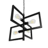 GLOBOSTAR® LOOP 00904 Μοντέρνο Κρεμαστό Φωτιστικό Οροφής με Ντουί 4 x E27 AC 220-240V IP20 - Μαύρο - Μ52 x Π52 x Υ45cm