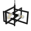 GLOBOSTAR® LOOP 00904 Μοντέρνο Κρεμαστό Φωτιστικό Οροφής με Ντουί 4 x E27 AC 220-240V IP20 - Μαύρο - Μ52 x Π52 x Υ45cm