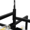 GLOBOSTAR® LOOP 00904 Μοντέρνο Κρεμαστό Φωτιστικό Οροφής με Ντουί 4 x E27 AC 220-240V IP20 - Μαύρο - Μ52 x Π52 x Υ45cm