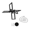 GLOBOSTAR® LOOP 00904 Μοντέρνο Κρεμαστό Φωτιστικό Οροφής με Ντουί 4 x E27 AC 220-240V IP20 - Μαύρο - Μ52 x Π52 x Υ45cm