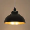 GLOBOSTAR® ANDY 01000 Μοντέρνο Κρεμαστό Φωτιστικό Οροφής με Ντουί 1 x E27 AC 220-240V IP20 - Μαύρο & Χρυσό - Μ35 x Π35 x Υ28cm