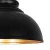 GLOBOSTAR® ANDY 01000 Μοντέρνο Κρεμαστό Φωτιστικό Οροφής με Ντουί 1 x E27 AC 220-240V IP20 - Μαύρο & Χρυσό - Μ35 x Π35 x Υ28cm