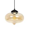 GLOBOSTAR® QUINN 01029 Vintage Κρεμαστό Φωτιστικό Οροφής με Ντουί 1 x E27 AC 220-240V IP20 - Μελί & Μαύρο - Μ26 x Π26 x Υ20cm