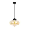 GLOBOSTAR® QUINN 01029 Vintage Κρεμαστό Φωτιστικό Οροφής με Ντουί 1 x E27 AC 220-240V IP20 - Μελί & Μαύρο - Μ26 x Π26 x Υ20cm