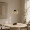 GLOBOSTAR® QUINN 01029 Vintage Κρεμαστό Φωτιστικό Οροφής με Ντουί 1 x E27 AC 220-240V IP20 - Μελί & Μαύρο - Μ26 x Π26 x Υ20cm
