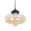 GLOBOSTAR® QUINN 01029 Vintage Κρεμαστό Φωτιστικό Οροφής με Ντουί 1 x E27 AC 220-240V IP20 - Μελί & Μαύρο - Μ26 x Π26 x Υ20cm