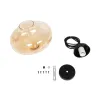 GLOBOSTAR® QUINN 01029 Vintage Κρεμαστό Φωτιστικό Οροφής με Ντουί 1 x E27 AC 220-240V IP20 - Μελί & Μαύρο - Μ26 x Π26 x Υ20cm