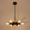 GLOBOSTAR® CONFOR 01036 Μοντέρνο Φωτιστικό Οροφής με Ντουί 6 x E27 AC 220-240V IP20 - Μαύρο - Μ26 x Π26 x Υ4cm