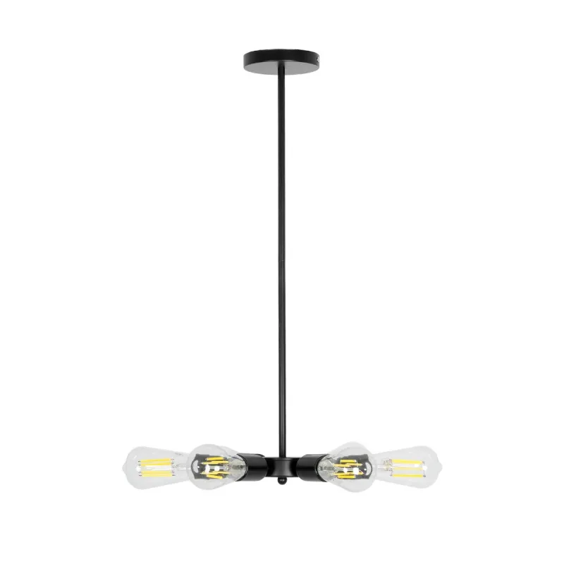GLOBOSTAR® CONFOR 01036 Μοντέρνο Φωτιστικό Οροφής με Ντουί 6 x E27 AC 220-240V IP20 - Μαύρο - Μ26 x Π26 x Υ4cm