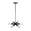 GLOBOSTAR® CONFOR 01036 Μοντέρνο Φωτιστικό Οροφής με Ντουί 6 x E27 AC 220-240V IP20 - Μαύρο - Μ26 x Π26 x Υ4cm