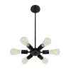 GLOBOSTAR® CONFOR 01036 Μοντέρνο Φωτιστικό Οροφής με Ντουί 6 x E27 AC 220-240V IP20 - Μαύρο - Μ26 x Π26 x Υ4cm