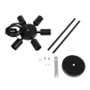 GLOBOSTAR® CONFOR 01036 Μοντέρνο Φωτιστικό Οροφής με Ντουί 6 x E27 AC 220-240V IP20 - Μαύρο - Μ26 x Π26 x Υ4cm