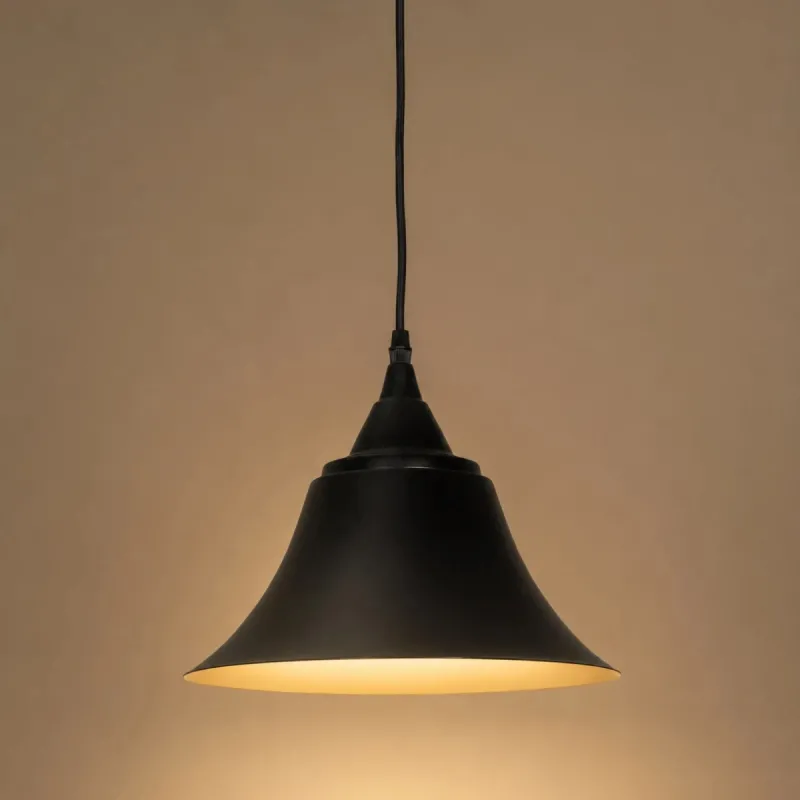 GLOBOSTAR® CLOCHER 01041 Vintage Κρεμαστό Φωτιστικό Οροφής με Ντουί 1 x E27 AC 220-240V IP20 - Μαύρο - Μ29 x Π29 x Υ34cm