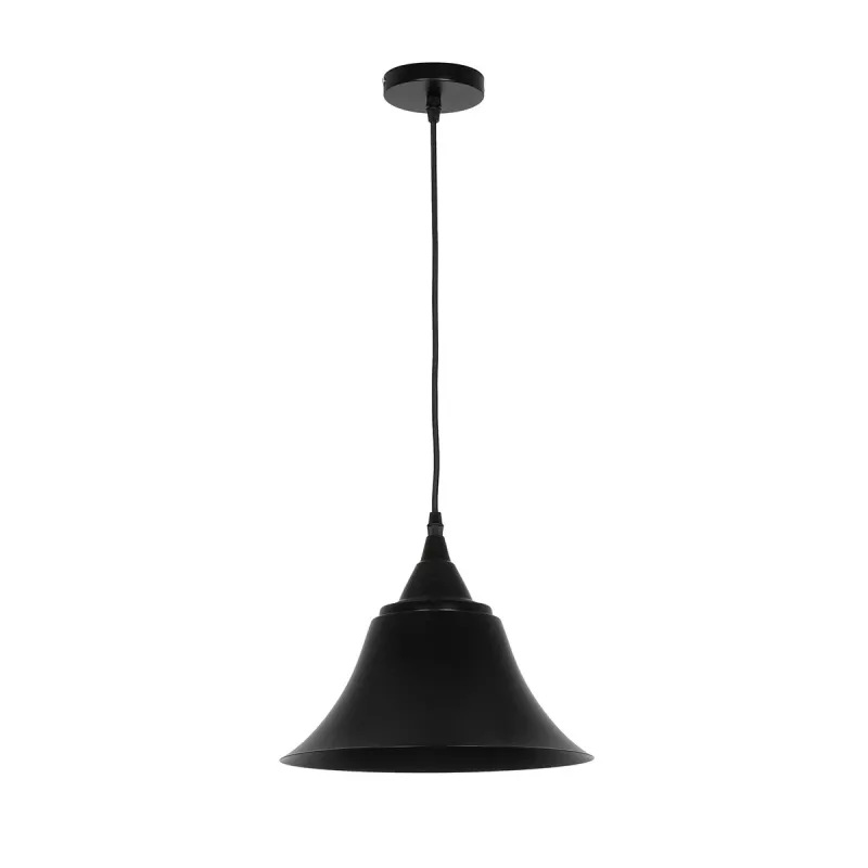 GLOBOSTAR® CLOCHER 01041 Vintage Κρεμαστό Φωτιστικό Οροφής με Ντουί 1 x E27 AC 220-240V IP20 - Μαύρο - Μ29 x Π29 x Υ34cm