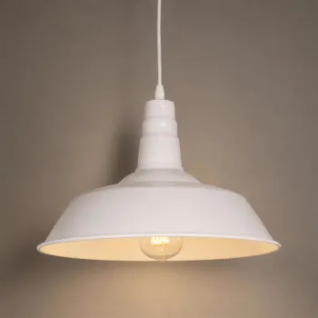 GLOBOSTAR® RAY 01043 Vintage Κρεμαστό Φωτιστικό Οροφής με Ντουί 1 x E27 AC 220-240V IP20 - Λευκό - Μ36 x Π36 x Υ25cm