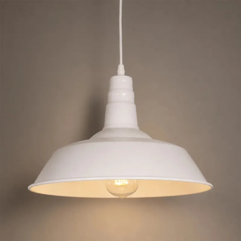 GLOBOSTAR® RAY 01043 Vintage Κρεμαστό Φωτιστικό Οροφής με Ντουί 1 x E27 AC 220-240V IP20 - Λευκό - Μ36 x Π36 x Υ25cm