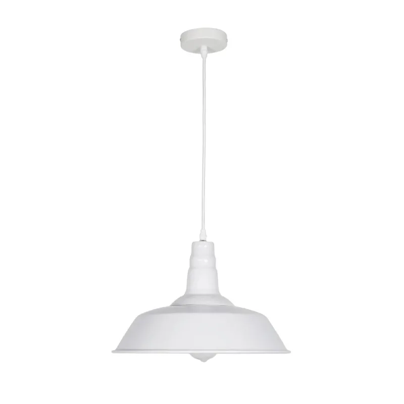 GLOBOSTAR® RAY 01043 Vintage Κρεμαστό Φωτιστικό Οροφής με Ντουί 1 x E27 AC 220-240V IP20 - Λευκό - Μ36 x Π36 x Υ25cm