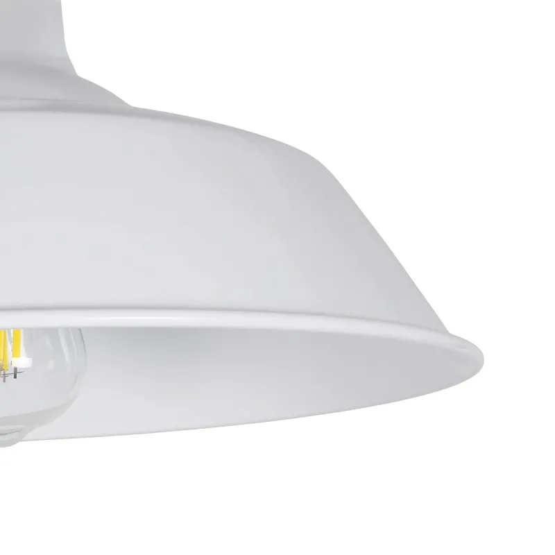 GLOBOSTAR® RAY 01043 Vintage Κρεμαστό Φωτιστικό Οροφής με Ντουί 1 x E27 AC 220-240V IP20 - Λευκό - Μ36 x Π36 x Υ25cm