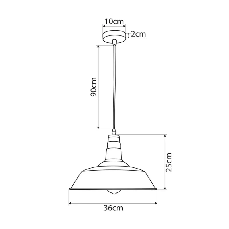 GLOBOSTAR® RAY 01043 Vintage Κρεμαστό Φωτιστικό Οροφής με Ντουί 1 x E27 AC 220-240V IP20 - Λευκό - Μ36 x Π36 x Υ25cm