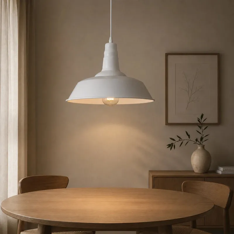 GLOBOSTAR® RAY 01043 Vintage Κρεμαστό Φωτιστικό Οροφής με Ντουί 1 x E27 AC 220-240V IP20 - Λευκό - Μ36 x Π36 x Υ25cm