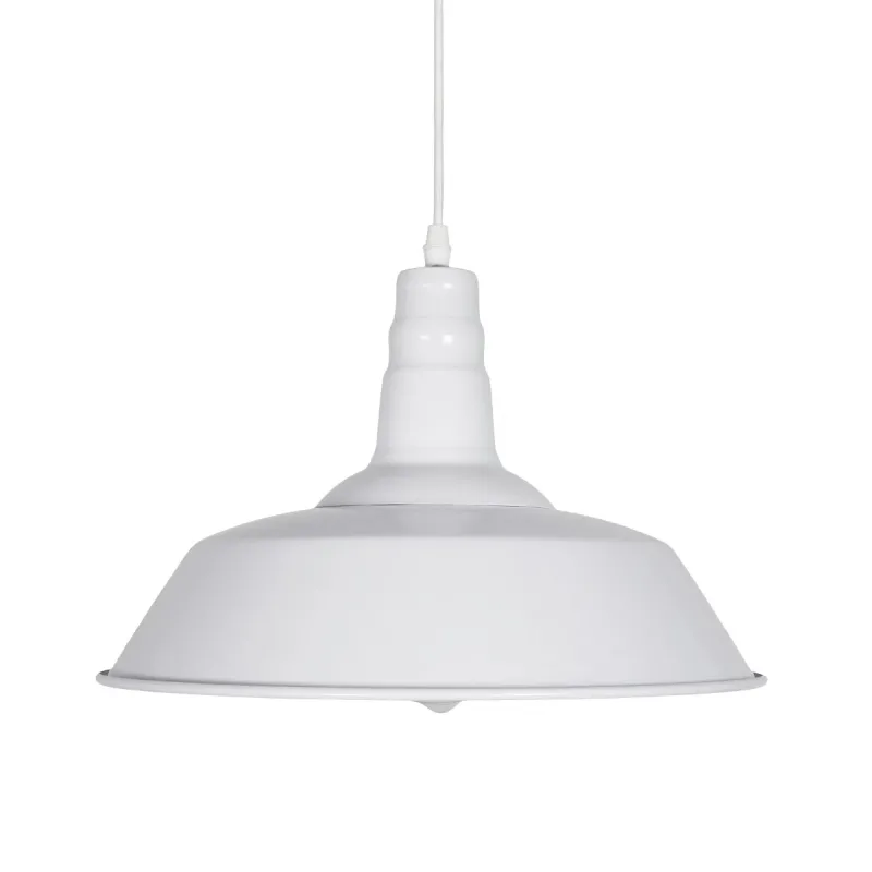 GLOBOSTAR® RAY 01043 Vintage Κρεμαστό Φωτιστικό Οροφής με Ντουί 1 x E27 AC 220-240V IP20 - Λευκό - Μ36 x Π36 x Υ25cm