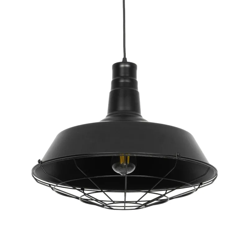 GLOBOSTAR® RAY 01048 Vintage Κρεμαστό Φωτιστικό Οροφής με Ντουί 1 x E27 AC 220-240V IP20 - Μαύρο - Μ46 x Π46 x Υ39cm