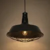 GLOBOSTAR® RAY 01048 Vintage Κρεμαστό Φωτιστικό Οροφής με Ντουί 1 x E27 AC 220-240V IP20 - Μαύρο - Μ46 x Π46 x Υ39cm