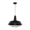 GLOBOSTAR® RAY 01048 Vintage Κρεμαστό Φωτιστικό Οροφής με Ντουί 1 x E27 AC 220-240V IP20 - Μαύρο - Μ46 x Π46 x Υ39cm