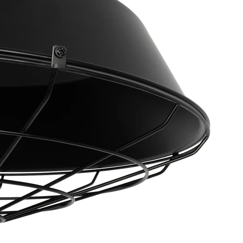 GLOBOSTAR® RAY 01048 Vintage Κρεμαστό Φωτιστικό Οροφής με Ντουί 1 x E27 AC 220-240V IP20 - Μαύρο - Μ46 x Π46 x Υ39cm