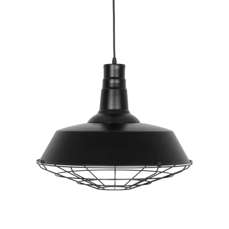 GLOBOSTAR® RAY 01048 Vintage Κρεμαστό Φωτιστικό Οροφής με Ντουί 1 x E27 AC 220-240V IP20 - Μαύρο - Μ46 x Π46 x Υ39cm