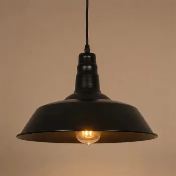 GLOBOSTAR® RAY 01049 Vintage Κρεμαστό Φωτιστικό Οροφής με Ντουί 1 x E27 AC 220-240V IP20 - Μαύρο - Μ36 x Π36 x Υ25cm