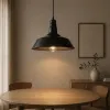 GLOBOSTAR® RAY 01049 Vintage Κρεμαστό Φωτιστικό Οροφής με Ντουί 1 x E27 AC 220-240V IP20 - Μαύρο - Μ36 x Π36 x Υ25cm
