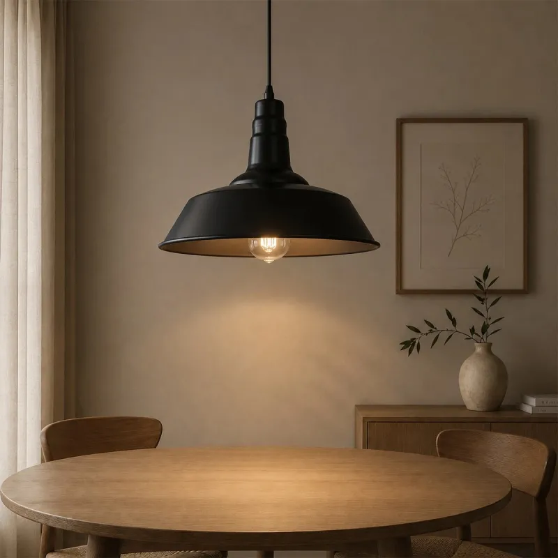 GLOBOSTAR® RAY 01049 Vintage Κρεμαστό Φωτιστικό Οροφής με Ντουί 1 x E27 AC 220-240V IP20 - Μαύρο - Μ36 x Π36 x Υ25cm